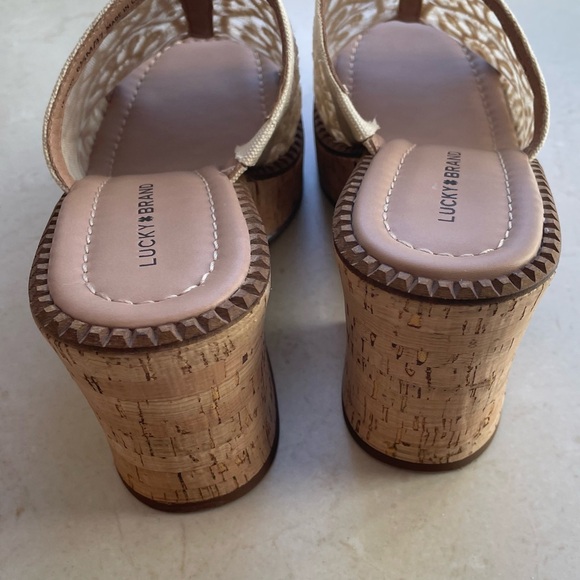 Lucky Brand Crochet Slide Mules in Cream - Picture 3 of 6